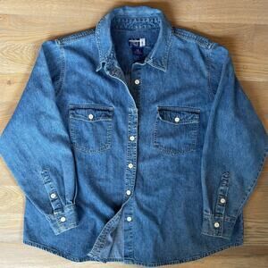 VTG 90s Venezia Jeans Denim Shirt Button Down Medium Weight Womens Size 18/20